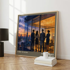 Dare to lead literary print framed by window – literary home decor
