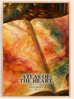 Atlas of the Heart watercolour book poster by Brené Brown – framed literary art print