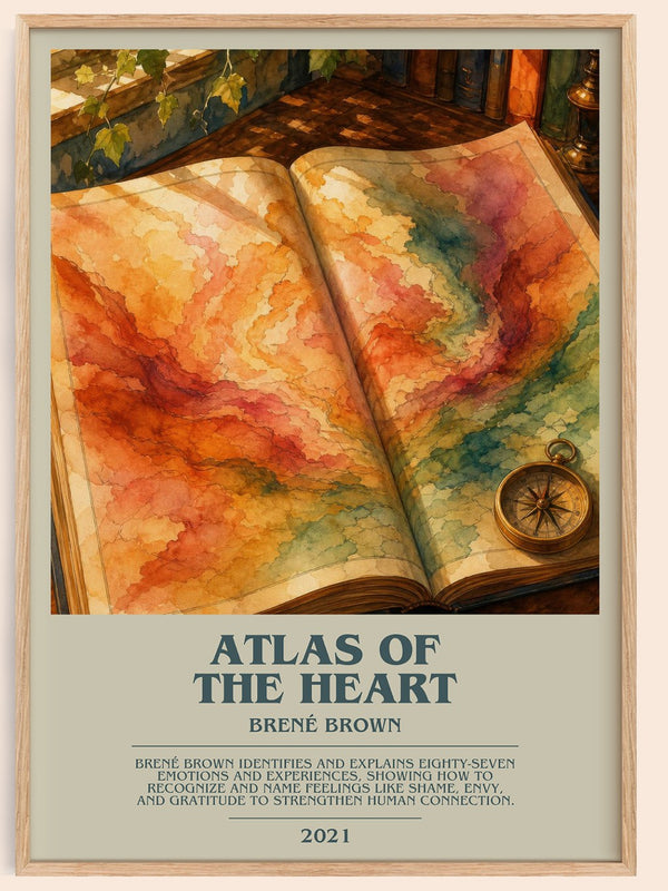 Atlas of the Heart bookish book poster by Brené Brown – framed literary art print