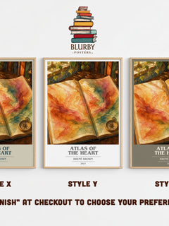 Atlas of the Heart Book Cover Poster by Brené Brown – Style X, Y and Z side by side – choose your finish