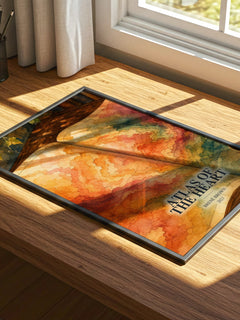 Atlas of the Heart watercolour book poster framed on wall – non fiction wall art