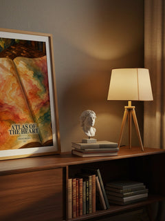 Atlas of the Heart watercolour print on bookshelf – Brené Brown fan gift