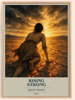 Rising strong book cover book poster by Brené Brown – framed literary art print
