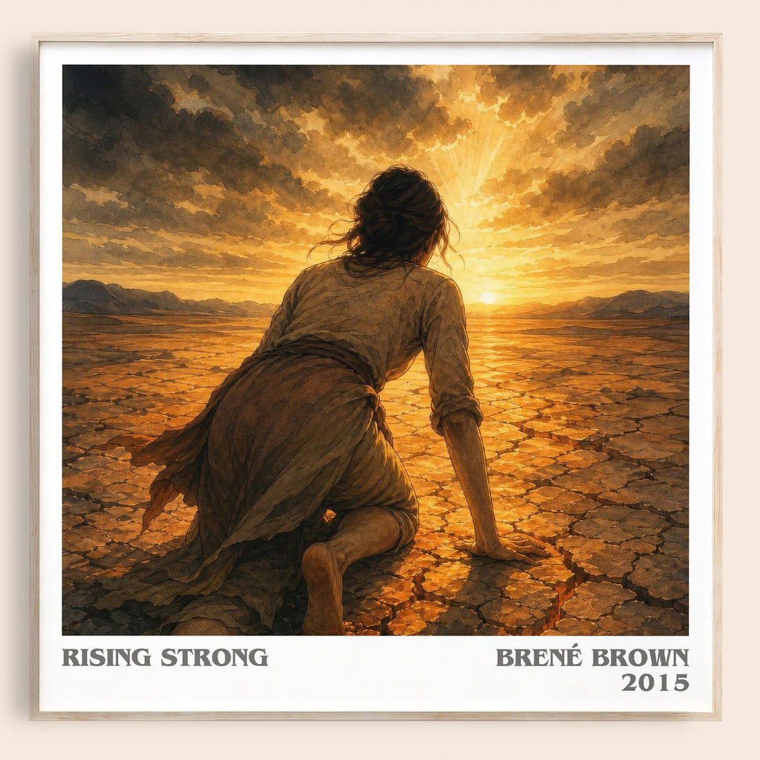Rising strong literary book poster by Brené Brown – framed literary art print