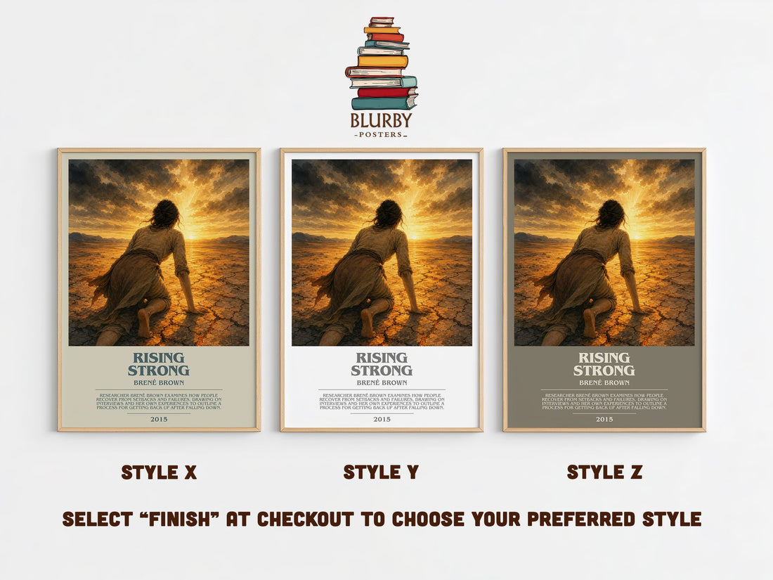 Rising strong bookish print in frame leaning in hallway – non fiction wall art (mockup)