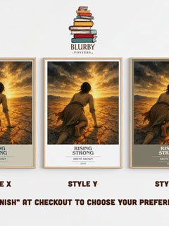 Rising strong book cover print in frame leaning in hallway – non fiction wall art