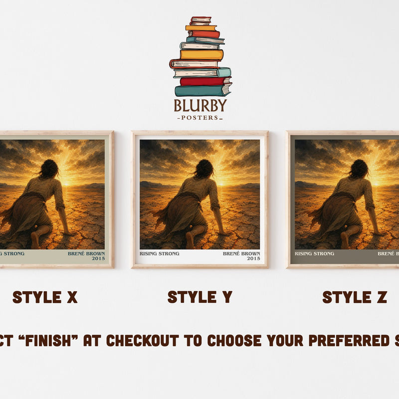 Rising strong literary print in frame leaning in hallway – non fiction wall art