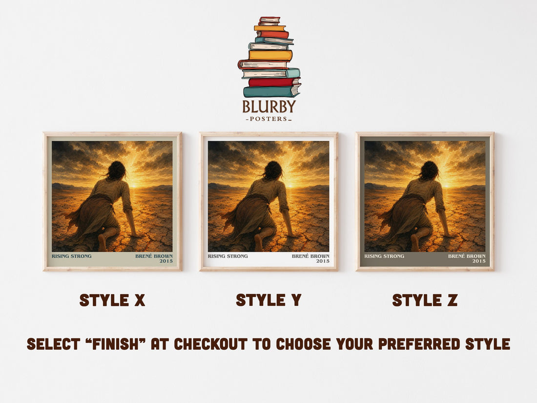 Rising strong literary print in frame leaning in hallway – non fiction wall art (mockup)
