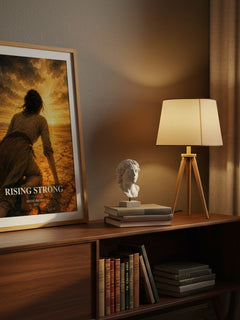 Rising strong watercolour print on bookshelf – Brené Brown fan gift