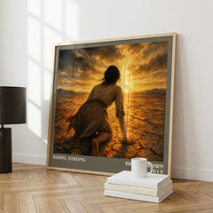 Rising strong literary print framed by window – literary home decor