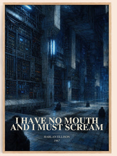 I Have No Mouth and I Must Scream watercolour book poster by Harlan Ellison – framed literary art print