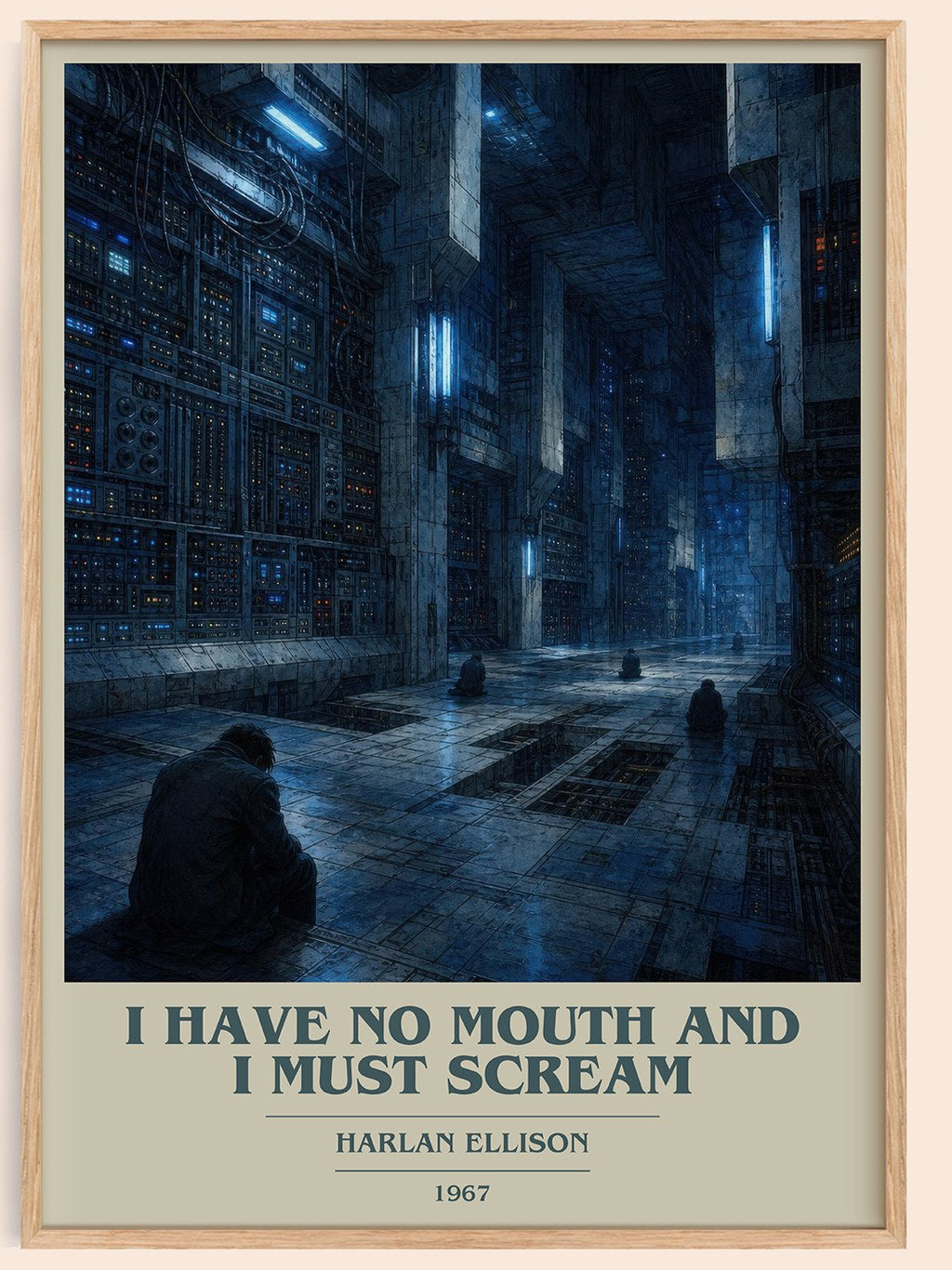 I Have No Mouth and I Must Scream book cover book poster by Harlan Ellison – framed literary art print
