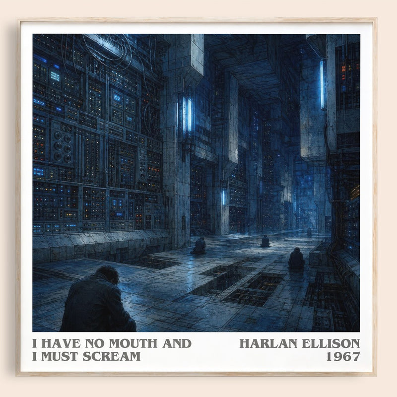 I Have No Mouth and I Must Scream literary book poster by Harlan Ellison – framed literary art print