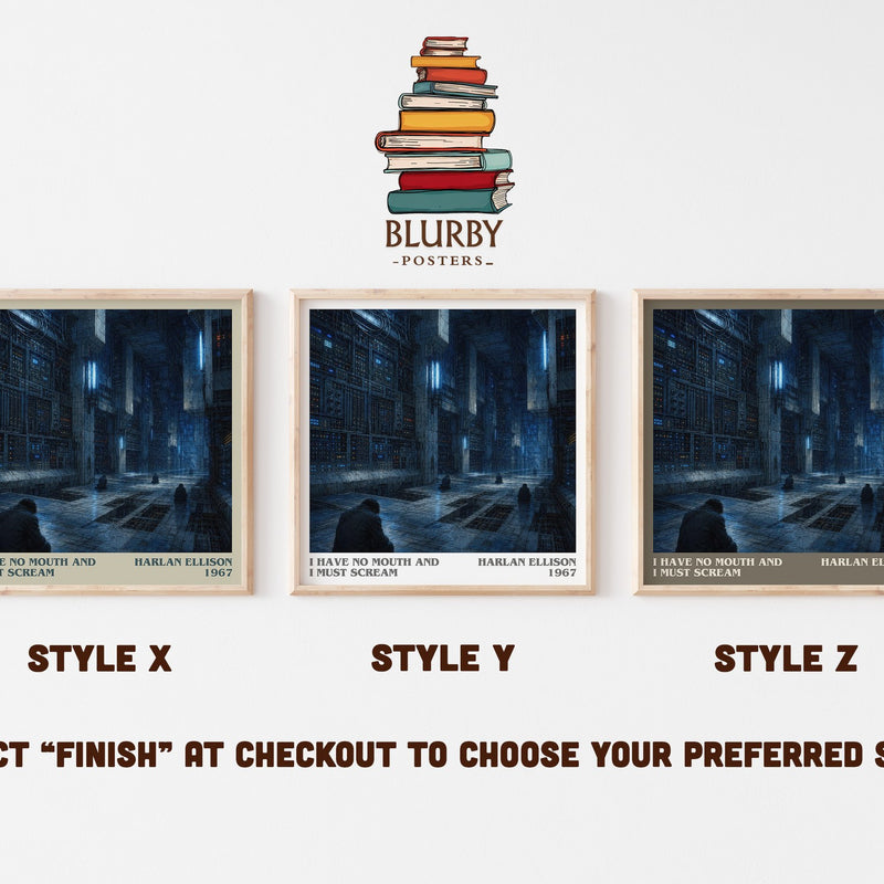 I Have No Mouth and I Must Scream literary print in frame leaning in hallway – sci fi wall art