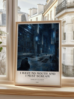 I Have No Mouth and I Must Scream book cover poster colour and style options – Harlan Ellison book art