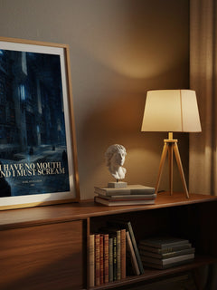 I Have No Mouth and I Must Scream watercolour print on bookshelf – Harlan Ellison fan gift