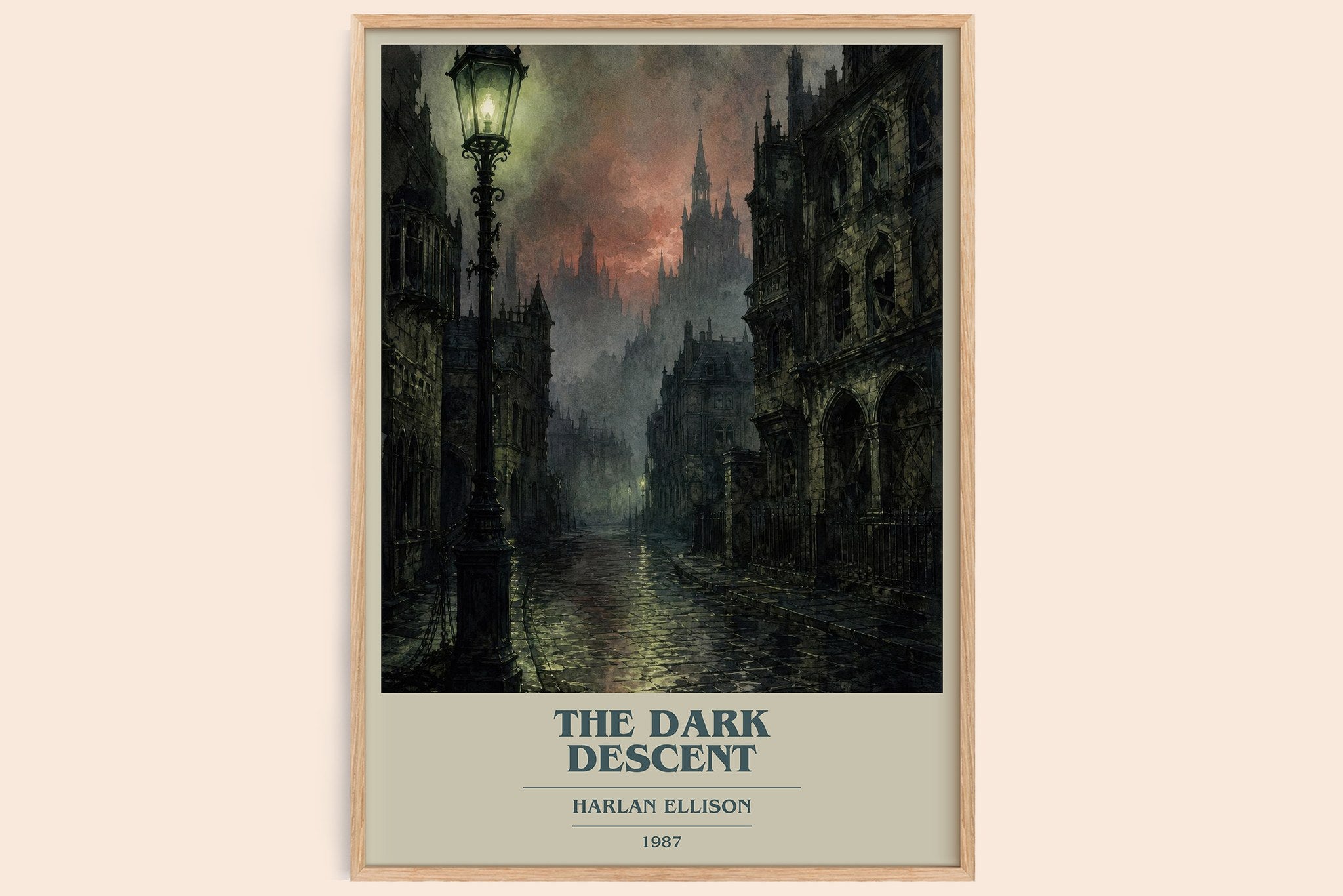 The Dark Descent Book Cover Poster by Harlan Ellison