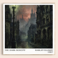The Dark Descent literary book poster by Harlan Ellison – framed literary art print