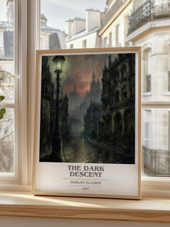 The Dark Descent book cover poster colour and style options – Harlan Ellison book art