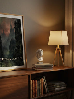 The Dark Descent watercolour print on bookshelf – Harlan Ellison fan gift