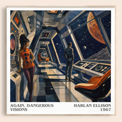 Again, Dangerous Visions literary book poster by Harlan Ellison – framed literary art print