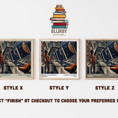 Again, Dangerous Visions literary print in frame leaning in hallway – sci fi wall art