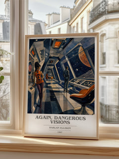 Again, Dangerous Visions book cover poster colour and style options – Harlan Ellison book art
