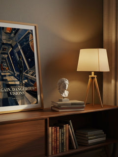 Again, Dangerous Visions watercolour print on bookshelf – Harlan Ellison fan gift