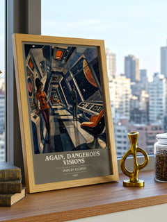 Again, Dangerous Visions book cover print framed by window – literary home decor