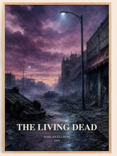 The Living Dead watercolour book poster by Harlan Ellison – framed literary art print