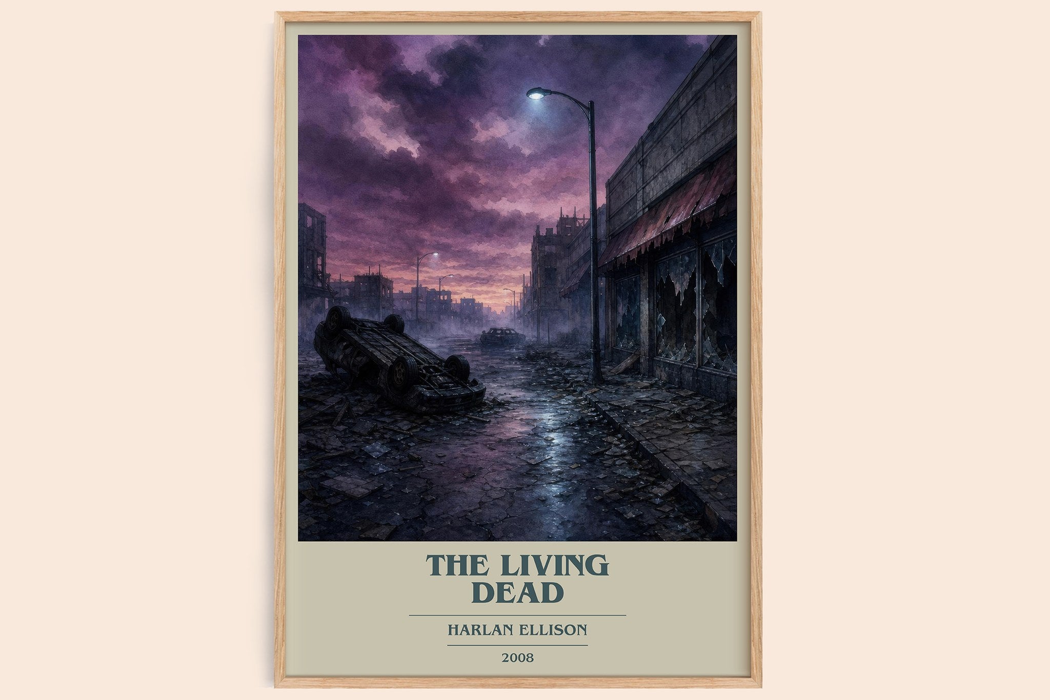 The Living Dead Book Cover Poster by Harlan Ellison