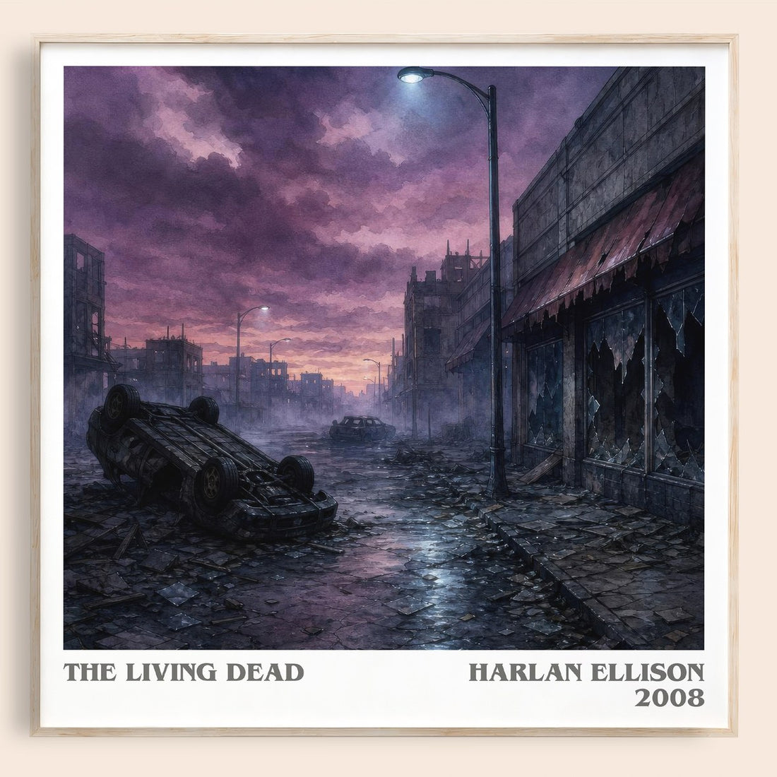 The Living Dead literary book poster by Harlan Ellison – framed literary art print