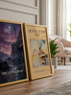 The Living Dead watercolour print framed by window – literary home decor