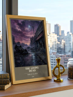 The Living Dead book cover print framed by window – literary home decor