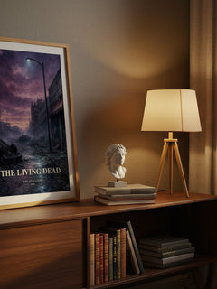 The Living Dead watercolour print on bookshelf – Harlan Ellison fan gift