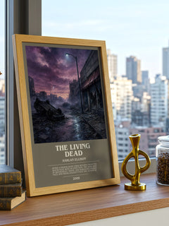The Living Dead bookish print framed by window – literary home decor