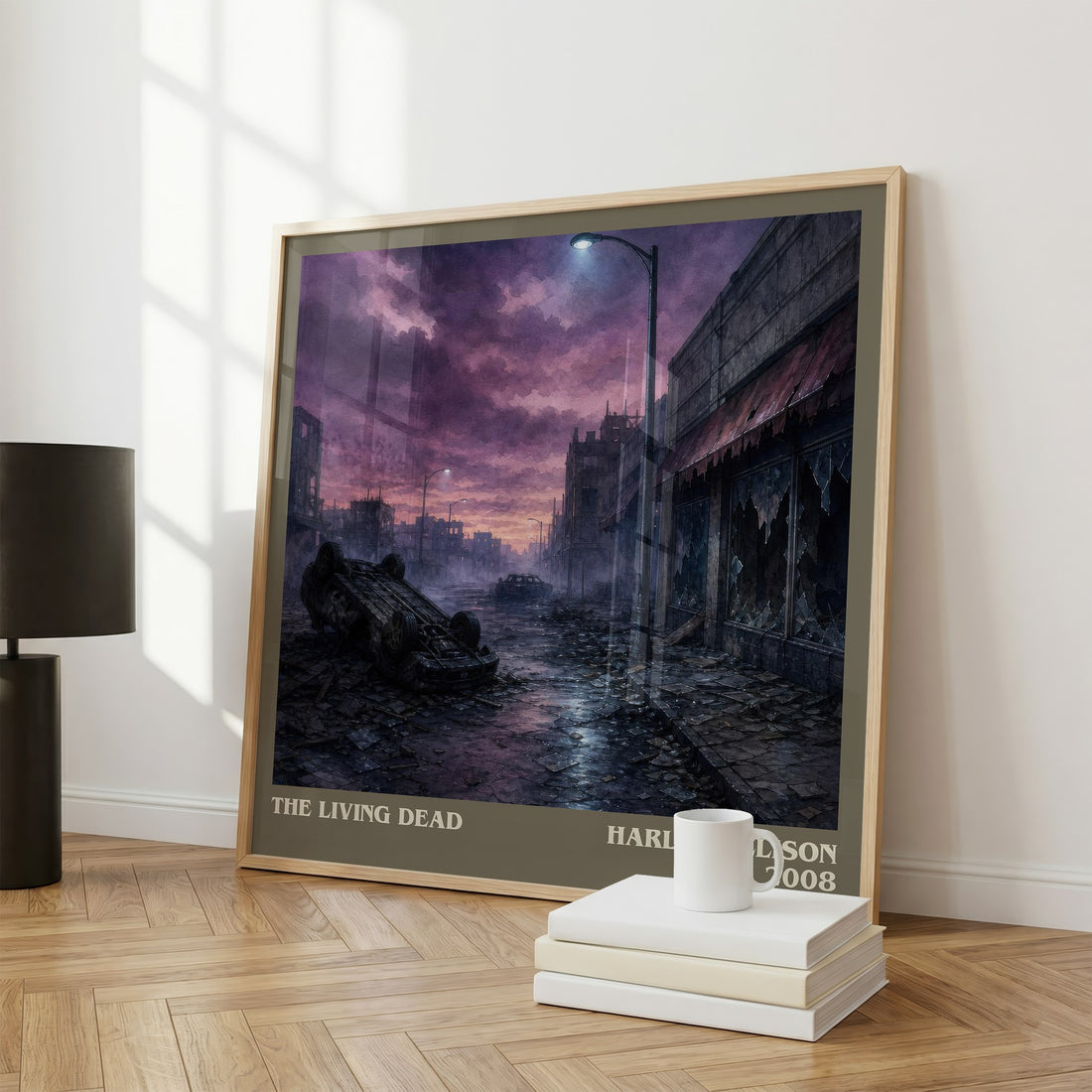 The Living Dead literary print framed by window – literary home decor