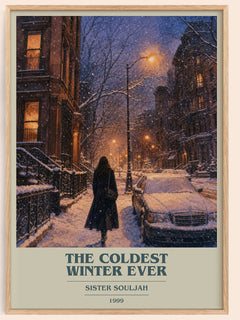 The coldest winter ever book cover book poster by Sister Souljah – framed literary art print