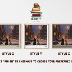 The coldest winter ever literary print in frame leaning in hallway – contemporary fiction wall art