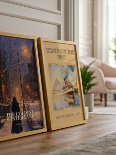 The coldest winter ever watercolour print framed by window – literary home decor