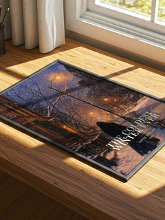 The coldest winter ever watercolour book poster framed on wall – contemporary fiction wall art