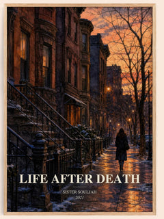 Life After Death watercolour book poster by Sister Souljah – framed literary art print