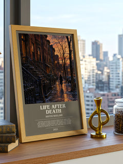 Life After Death bookish print framed by window – literary home decor
