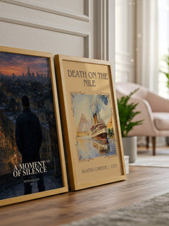 A moment of silence watercolour print framed by window – literary home decor