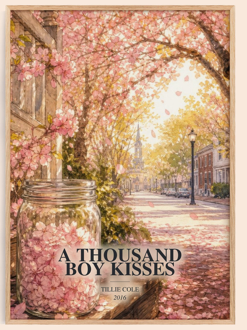A Thousand Boy Kisses watercolour book poster by Tillie Cole – framed literary art print