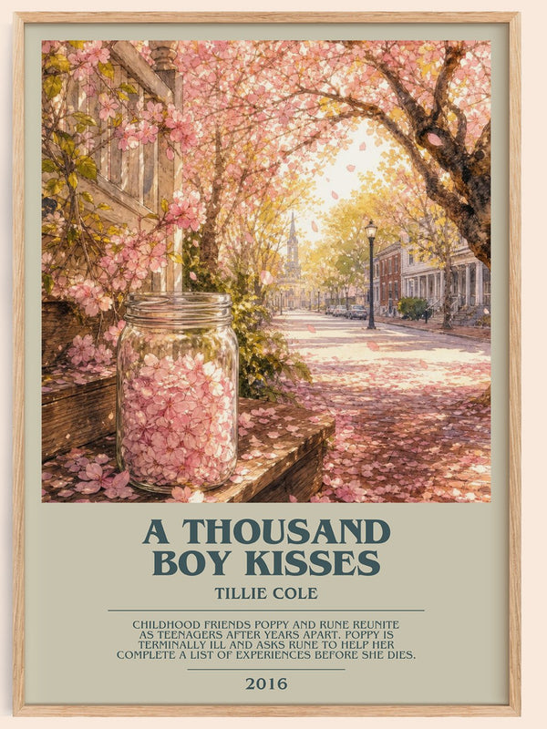 A Thousand Boy Kisses bookish book poster by Tillie Cole – framed literary art print