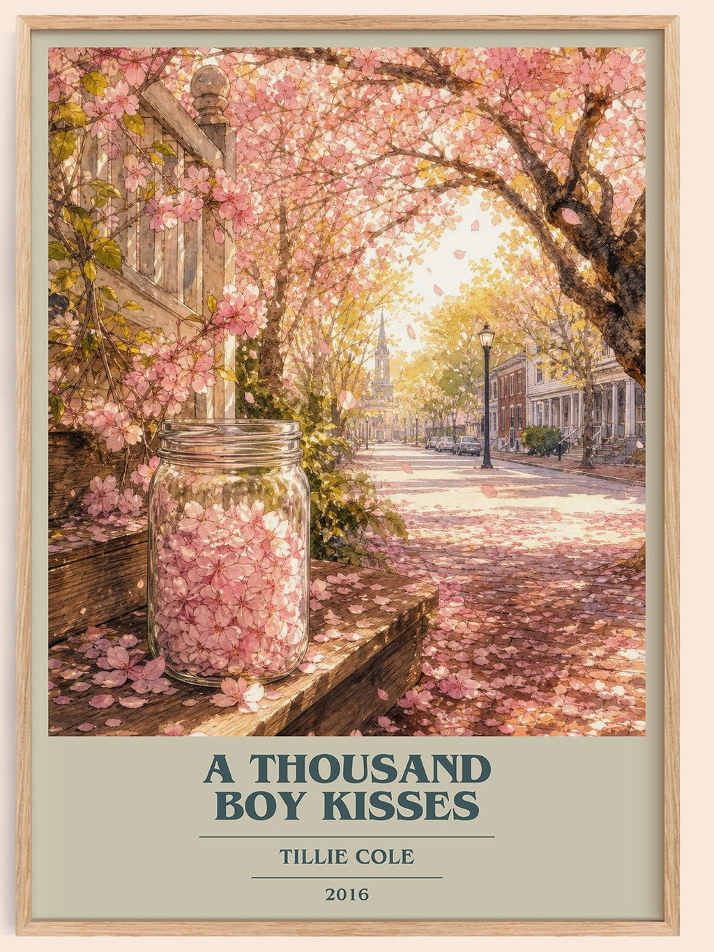A Thousand Boy Kisses book cover book poster by Tillie Cole – framed literary art print