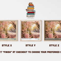 A Thousand Boy Kisses literary print in frame leaning in hallway – contemporary fiction wall art