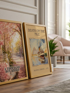 A Thousand Boy Kisses watercolour print framed by window – literary home decor