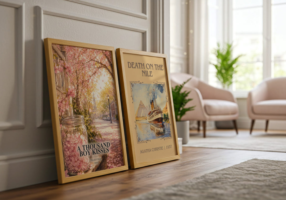 A Thousand Boy Kisses watercolour print framed by window – literary home decor